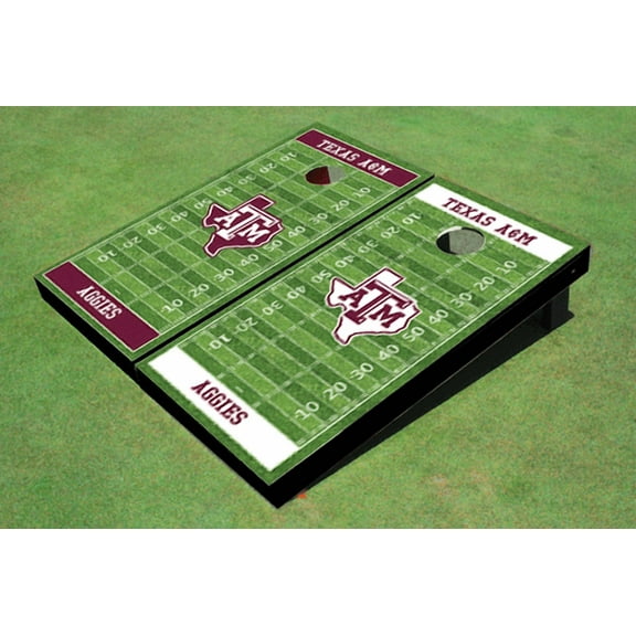 Texas A&M "State Outline" Alternating Football Field Custom Cornhole Boards