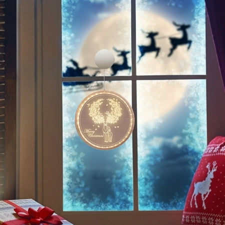 

Xewsqmlo Christmas Lights 3D Window Hanging Night Lamp New Year for Holiday Party Decor