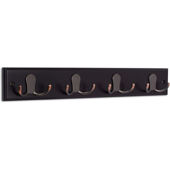 BirdRock Home Dual Hook Coat and Hat Rack - 4 Dual Hooks