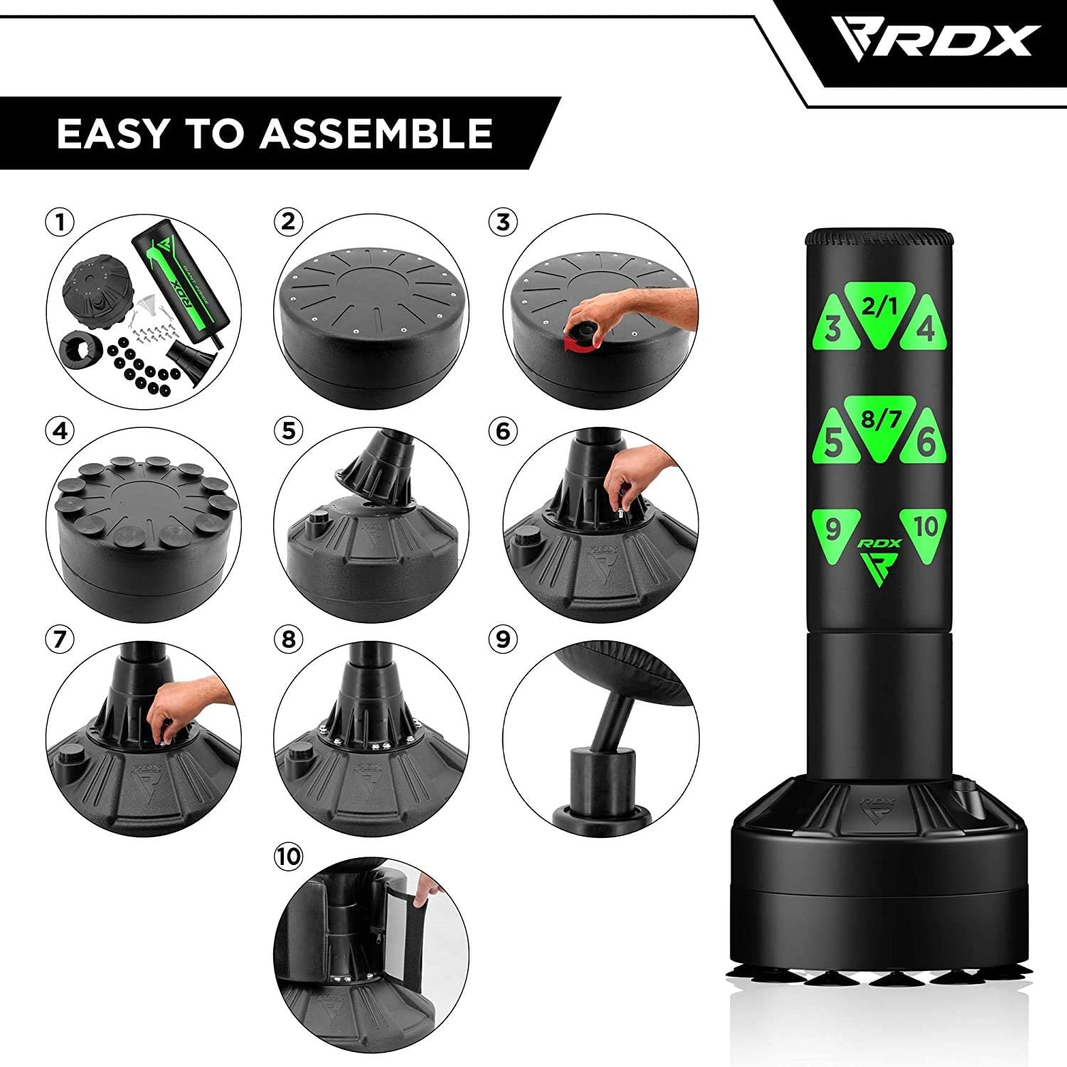 RDX Kids Punching Bag with Gloves, 4FT Heavy Duty Junior RONIN Target Pedestal Bag Set Suction Cup Stand Base