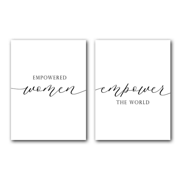 Empowered Women, Empower the World, Set of 2 Poster Prints, Home Wall Décor, Motivational Quote, Multiple Sizes