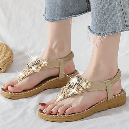 

BRISEZZS Women s Platform Sandals Casual Bohemian Summer Slide Sandals #94 Beige