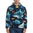 thumbnail image 2 of Zufioo Playful Whales Underwater Scene Design Fleece Comfortable Hoodie for Mens,Sweatshirt for Men,Pullover Hooded Sweatshirt for Men -Large, 2 of 5