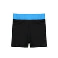 thumbnail image 4 of YiZYiF Kids Girls Stretchy Wide Elastic Waistband Dance Gymnastic Shorts Sky Blue&Black 6, 4 of 6