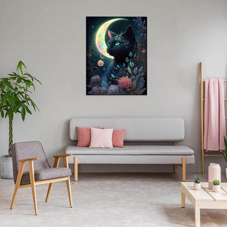 DPDAKIT Cat Diamond Painting Kit For Adults - 12x16 Inch 5D DIY Full Gem Art