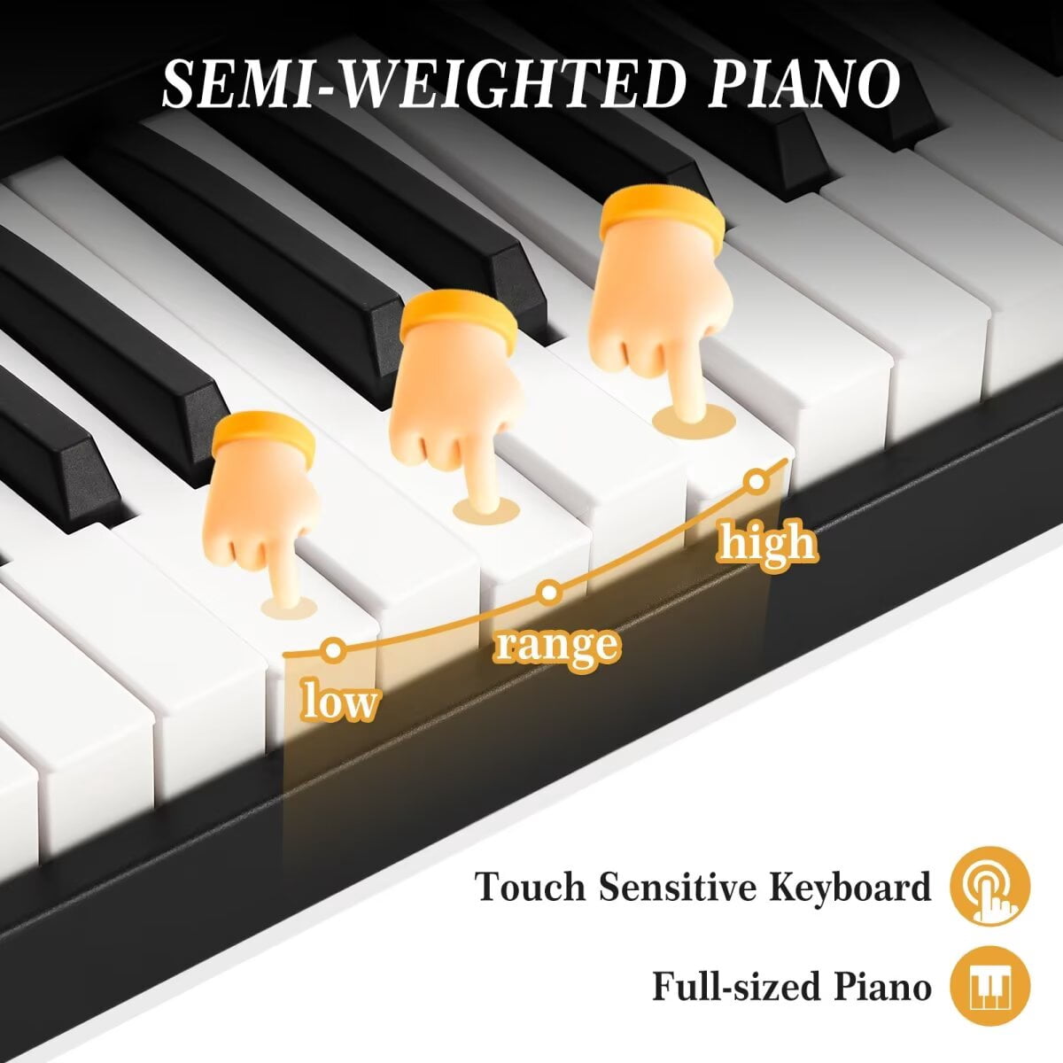88 Key Keyboard Piano, Semi-weighted Full-Size Electric Keyboard Piano for Beginners, Portable Keyboard with Stand, Perfect for Birthday Christmas