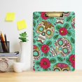 thumbnail image 6 of FMSHPON Skull Flowers Clipboard Hardboard Wood Nursing Clip Board and Pull for Standard A4 Letter 13x9 inches, 6 of 8