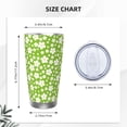 thumbnail image 4 of Picia Green White Flowers Pattern 20 oz Tumbler Stainless Steel Vacuum Insulated Coffee Ice Cup Double Wall Travel Flask Dual Lid Water Bottle, Eco-friendly Car Cup, 4 of 8