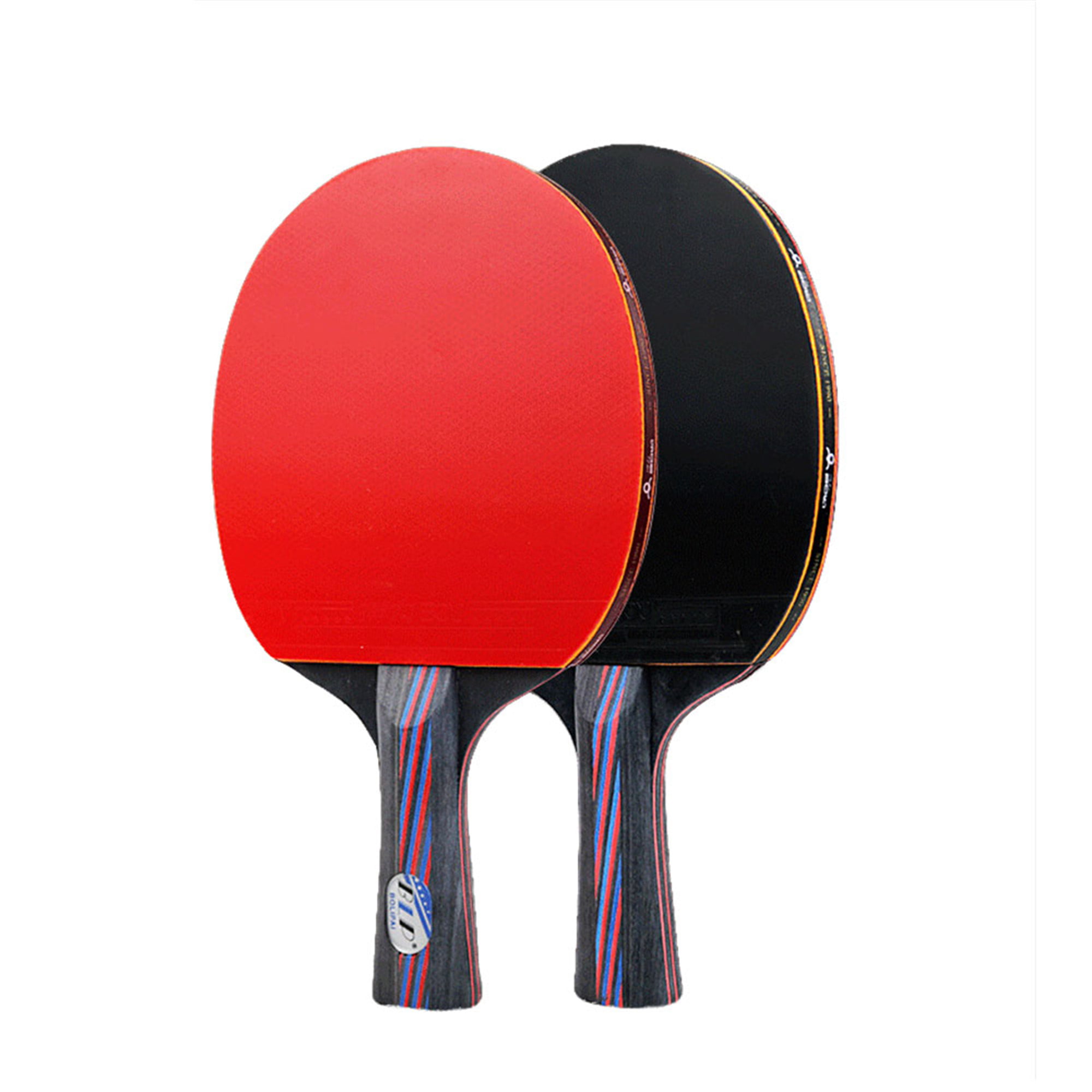 Short Handles Table Tennis Racket Ping Pong Paddle Bat 2Pcs Long 3 Balls Set 