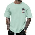 thumbnail image 2 of Fnnxeal Mens T-Shirts, Casual Summer Big and Tall Shirt Loose Graphic Short Sleeves Tees Mint Green Shirt for Men Size 2XL, 2 of 4