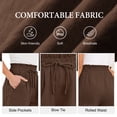 thumbnail image 5 of Asklazy Women’s Linen Shorts with Elastic Waist and Drawstring, Casual Summer Beach Shorts with Pockets,Mother's Day，Brown,M, 5 of 7