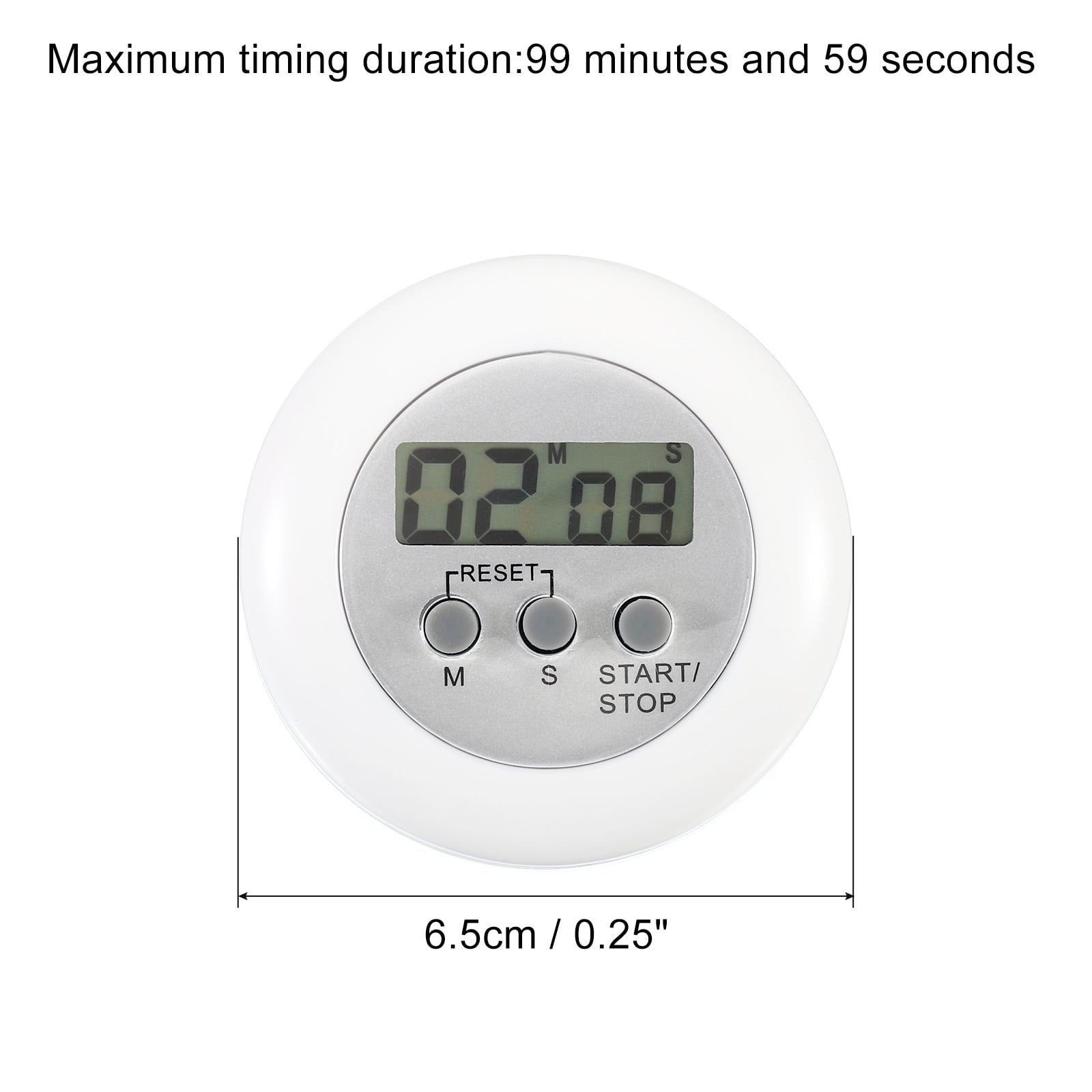 Unique Bargains Digital Timer,2pcs Small Count Down/Up Clock with Magnetic,Kitchen Timer White