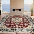 thumbnail image 2 of Design&I 4'x6' Ultra Soft Area Rug, Boho Throw Vintage Geometric Border Ru Door Felpudo Entryway None Fluffy Washable Non Shedding for Bedroom Living Room Home Office, 2 of 7