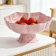 thumbnail image 6 of Taicans Elevated Pedestal Fruit Bowl 10x4.7 Inch,Food Safe PET Plastic Serving Bowl with Gold Border,Decorative Candy Nut Dried Fruit Tray for Living Room Coffee Table Modern Home Decor, 6 of 6