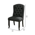 thumbnail image 5 of Benjara Bega 23 Inch Dining Chair, Set of 2, Wingback, Button Tufted, Black, Gray, 5 of 5