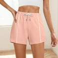 thumbnail image 2 of Bloomae Womens Sweat Shorts Cotton Lounge Shorts Loose Casual Comfy Athletic Workout Shorts Trendy Drawstring High Waist Running Shorts with Pockets Pink XXL, 2 of 7