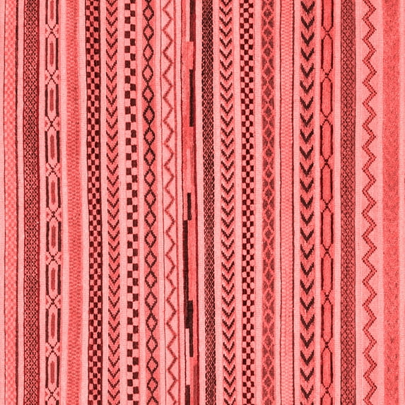 Ahgly Company Indoor Square Abstract Red Modern Area Rugs, 6' Square