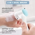 thumbnail image 3 of Manual Facial Cleansing Brush, 2-in-1 Skin Care face Brush, Silicone Facial Scrubber Manual Dual Face Wash Brush for Deep Pore Exfoliation Massaging, 3 of 7