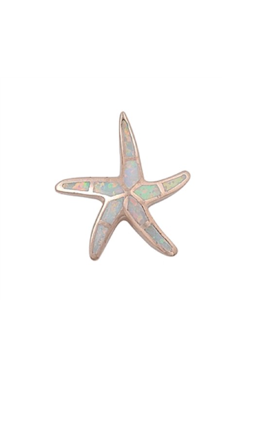 Starfish Simulated Opal Pendant Sterling Silver