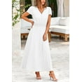thumbnail image 6 of PRETTYGARDEN Women's Summer Maxi Dresses Trendy Casual Button V Neck Ruffle Cap Sleeve Long Flowy Pleated Dress, 6 of 6