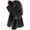 25#Black, variant on Women's Single Breasted Hooded Jacket Casual Trench Coat Fall Pea Coats Winter Overcoat Jacket Red XL