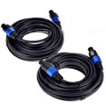 thumbnail image 1 of 2-Pack 7.6m Male Speakon to Speakon Cables, Professional 12 AWG Audio Cable DJ Speaker Cable, 1 of 5