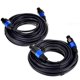 thumbnail image 1 of 2-Pack 7.6m Male Speakon to Speakon Cables, Professional 12 AWG Audio Cable DJ Speaker Cable, 1 of 5