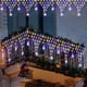thumbnail image 3 of Cortina de luces LED navideñas creativas de 4 x 0,7 m con malla de malla y 8 modos para exteriores, guirnalda de luces de hadas para fiestas navideñas, decoración de jardín, 3 of 4