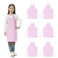 thumbnail image 1 of TOPTIE 6 Pack Kids Aprons with Pocket & Adjustable Strap, Child Chef Bib Apron for Kitchen Cooking Baking Painting-Light Pink-L, 1 of 7