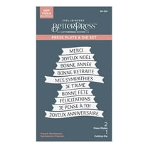 Spellbinders BetterPress Plate & Die Set -French Sentiments