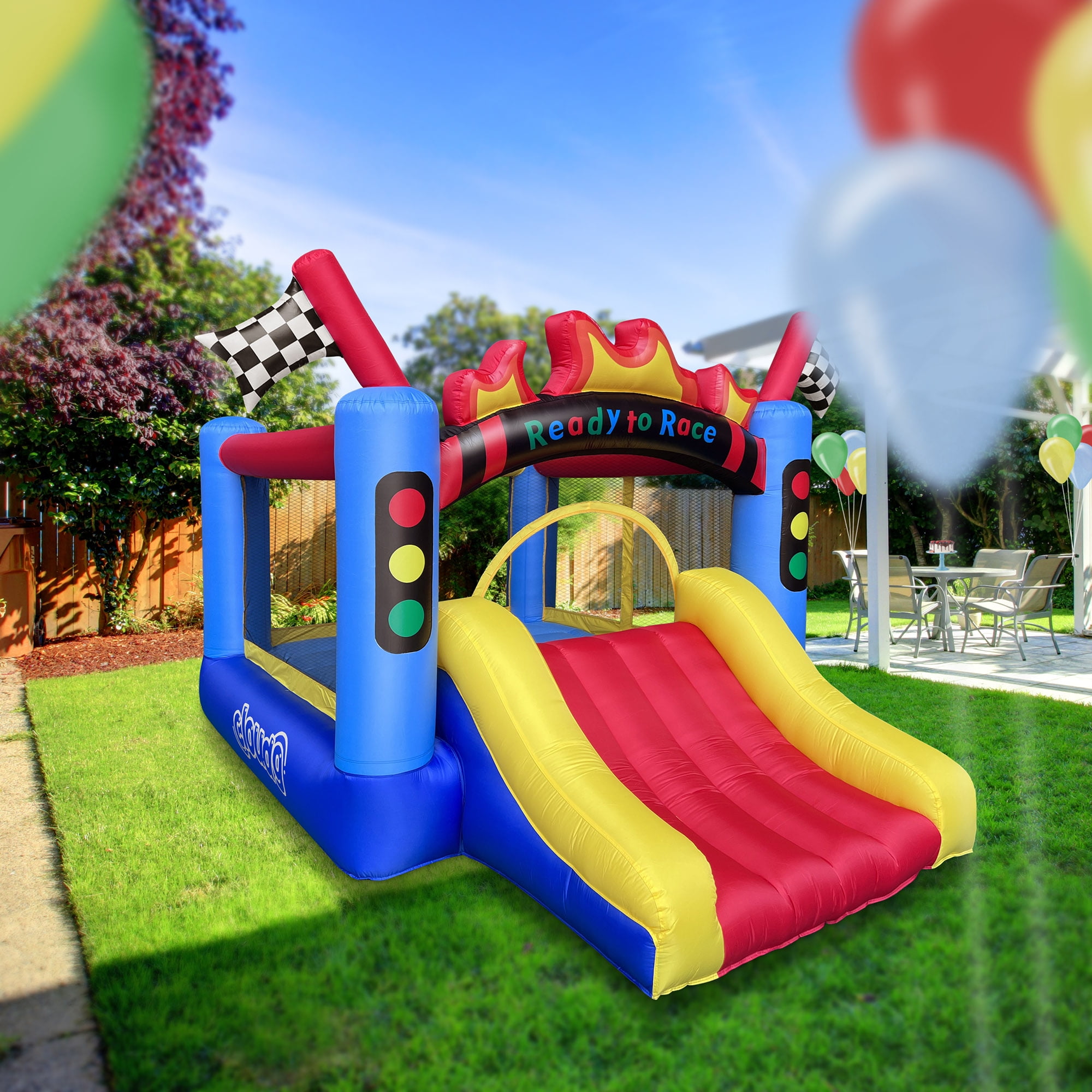 Cloud 9 Race Car Track Bounce House with Blower - Nepal | Ubuy