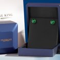 thumbnail image 5 of Gem Stone King 14K White Gold Green Nano Emerald Stud Earrings for Women | 3.30 Cttw | Gemstone May Birthstone | Round 8MM, 5 of 6
