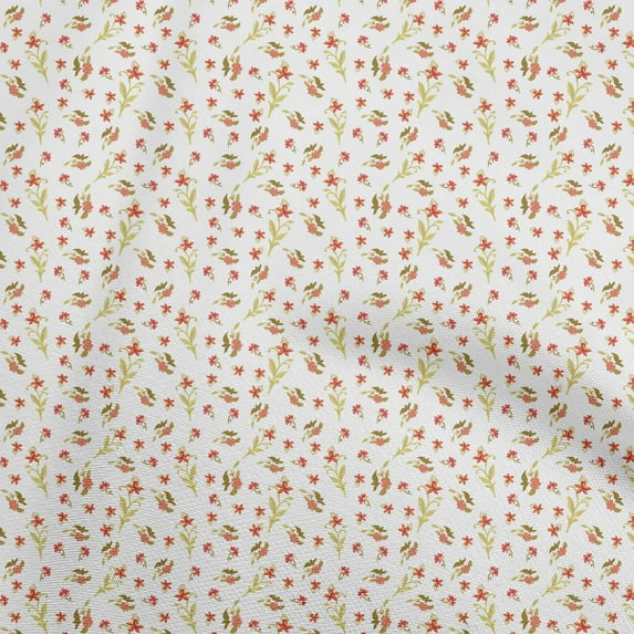 oneOone Polyester Spandex White Fabric Floral Dress Material Fabric Print Fabric By The Yard 56 Inch Wide