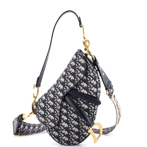 Pre-Owned Saddle Handbag with Strap Oblique Canvas Medium By Rebag