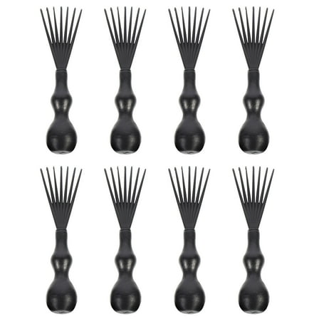 KONTONTY 8Pcs Black Hair Brush Cleaning Rake for Home Use Removes Hair and Extends Brush Life