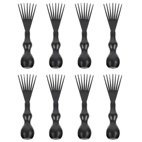 KONTONTY 8Pcs Black Hair Brush Cleaning Rake for Home Use Removes Hair and Extends Brush Life