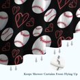 thumbnail image 6 of Black Baseballs and Hearts Pattern Shower Curtain 72"x72" ,Bathroom Decorative Shower Curtains Set with 12 Hooks,Modern Waterproof Washable Shower Curtain, 6 of 6