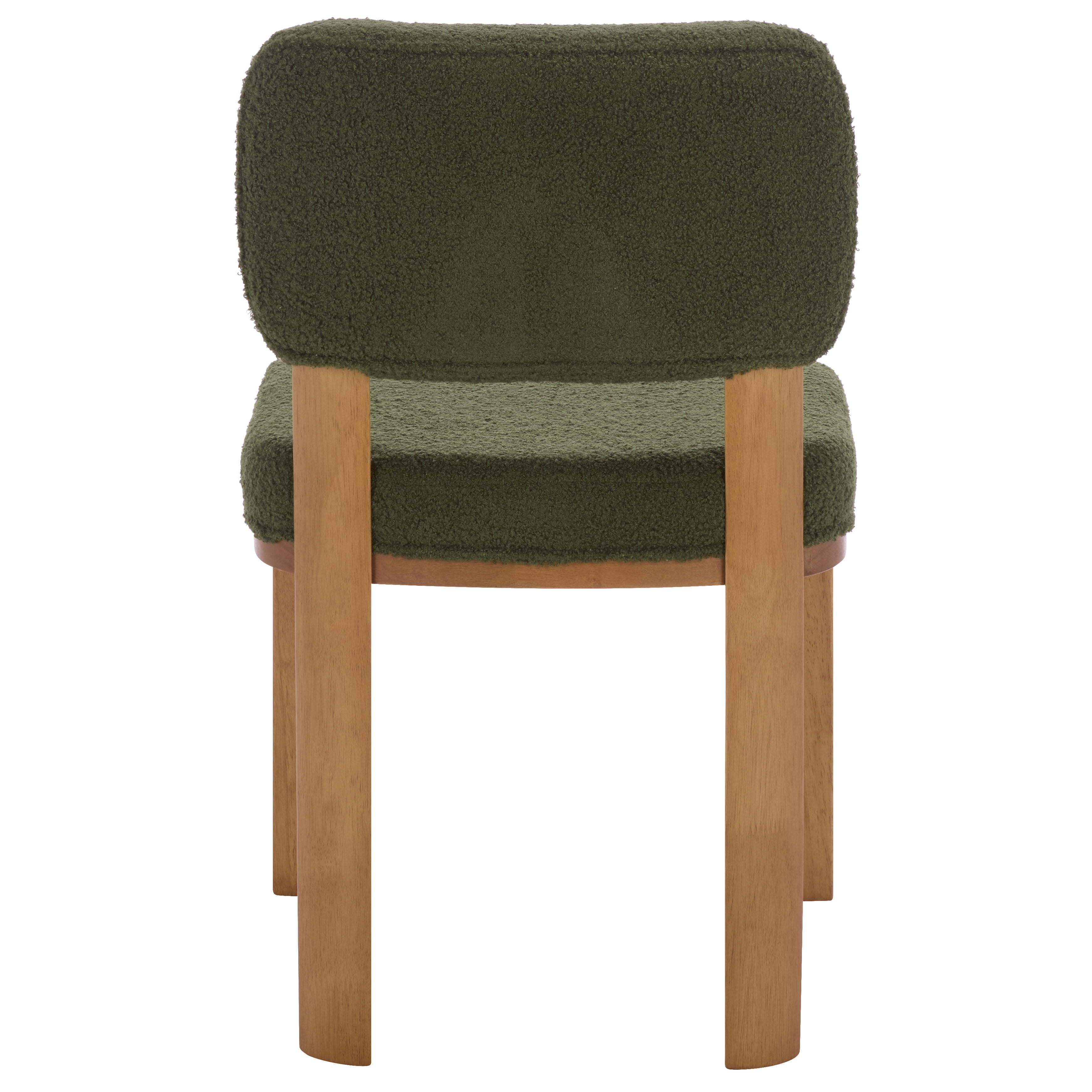 Safavieh Hyden Modern Wood and Fabric Dining Side Chairs, Dark Green / Light Walnut