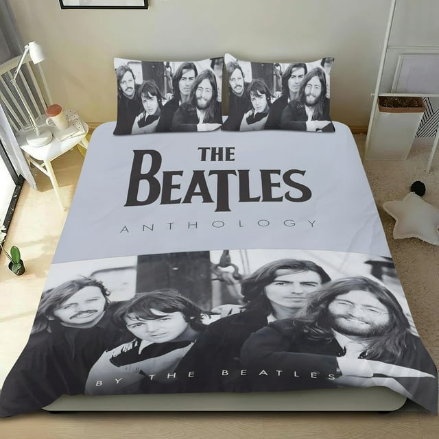 The Beatles Conjunto de sábanas temático, trío de piezas, cómodo y amigable con la piel, diseño único, regalo de decoración para el hogar para familiares, amigos y fans,135X200cm