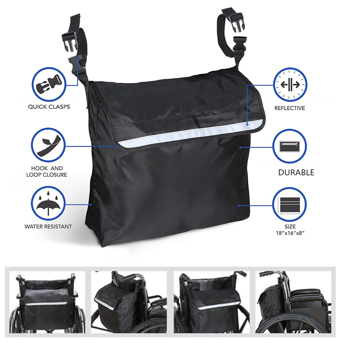 Wheelchair Storage Bag for Items & Accessories Travel