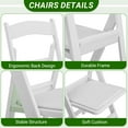 thumbnail image 4 of Ktaxon 1PCS Folding Chairs, Plastics Chair with PVC Leather cushion, Resin Chairs for Indoor,Outdoor,Kitchen,Dinning,Party(1Pcs,White), 4 of 13