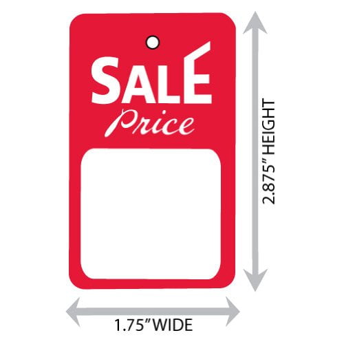 Large (1.75" X 2.875") Promotional Sale Merchandise Price Tag (Unstrung