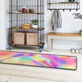 thumbnail image 7 of 2' x 6' Hallway Runner Rugs Modern Floor Carpet Non Slip Entryway Mat Bedroom Bathroom Kitchen Abstract Rainbow Tie-dye Pink, 7 of 7