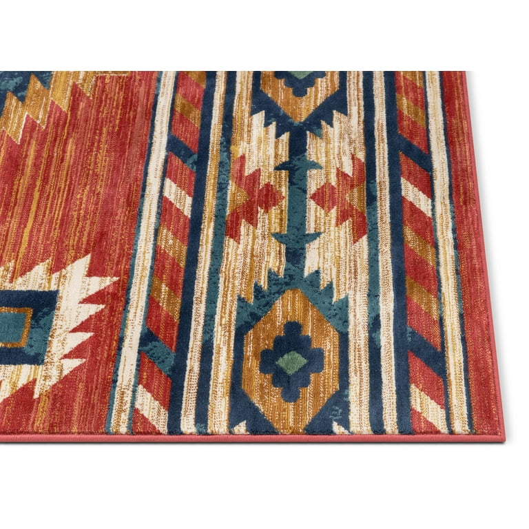 Custom Size Runner Lea Southwestern Red Choose Your Width x Choose Your  Length Hallway Runner Rug