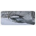 thumbnail image 1 of Winter Kitchen Mat, Snow Season Photography Small Wooden Bridge over Very Cold River at Early Morning, Plush Decorative Kitchen Mat with Non Slip Backing, 47" X 19", White Brown, by Ambesonne, 1 of 1