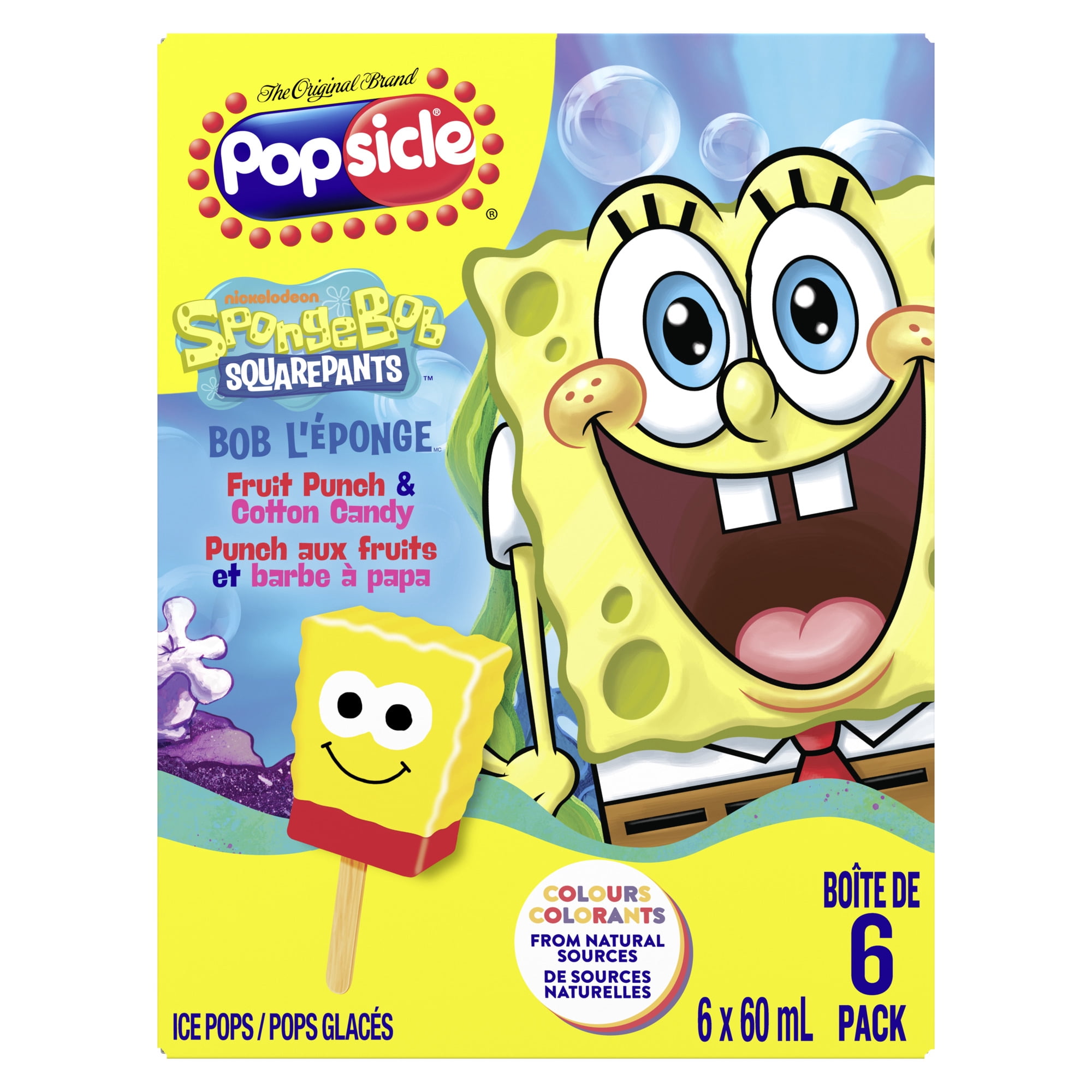 Popsicle SpongeBob SquarePants Ice Pops, 6 x 60 mL
