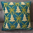 thumbnail image 6 of Deeceymbur Velvet Bow Pillowcase Christmas Decoration Green Blue Holiday Decor Festive Accent Pillow Cover, 6 of 6