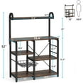 thumbnail image 7 of Tribesigns Kitchen Baker’s Rack Microwave Oven Stand with Wire Basket and 6 Hooks, 35.5 inches Kitchen Cart Utility Storage Shelf Organizer Coffee Bar, 7 of 7