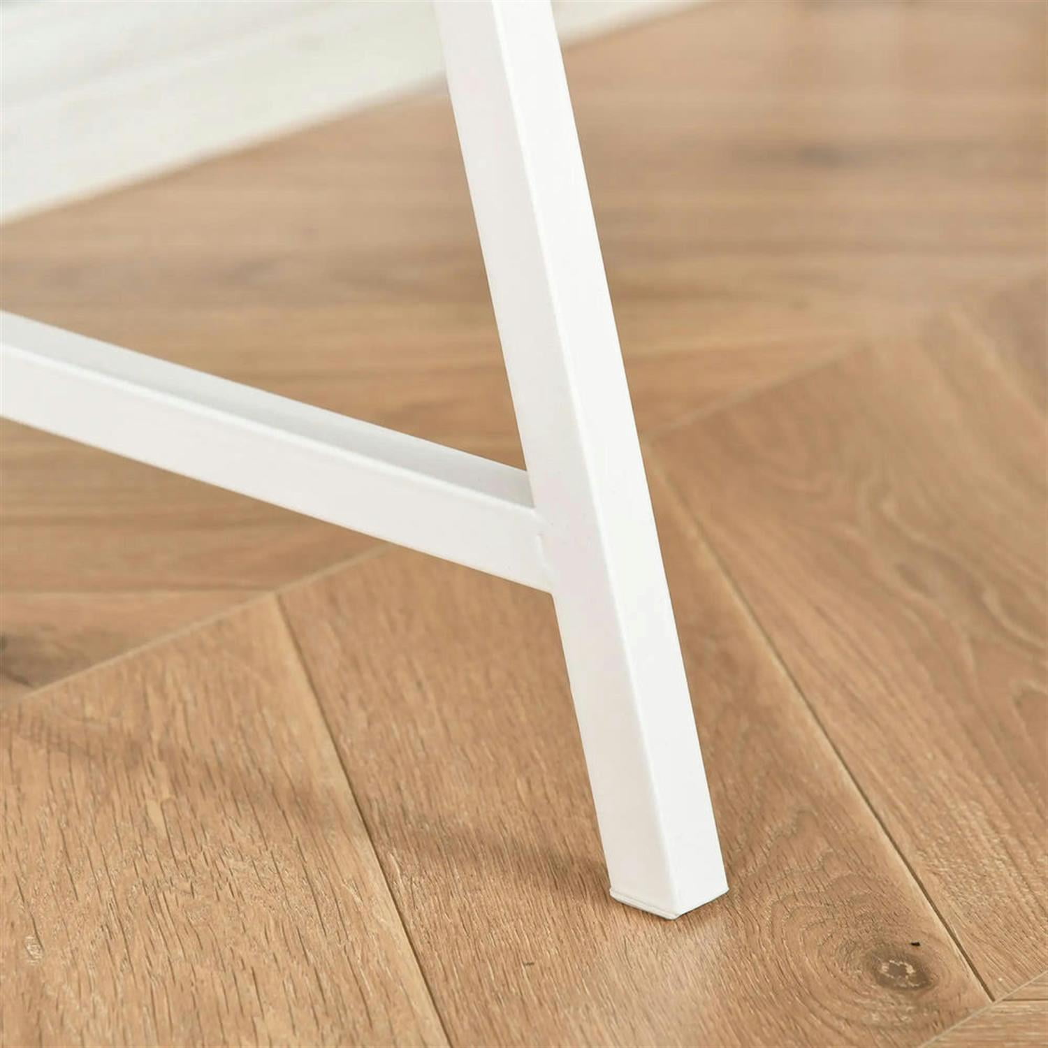 Demi Bonn Modern Office Desk with Drawer and Storage Shelves, Home Computer Desk for Living Room, Office, Study Writing Table PC Desks, Beige