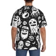 thumbnail image 3 of Fotbe Black White Spooky Ghosts Camisa Estampada de Manga Corta para Hombre, Casual de Verano, Estilo Playero, Sin Arrugas-Small, 3 of 5